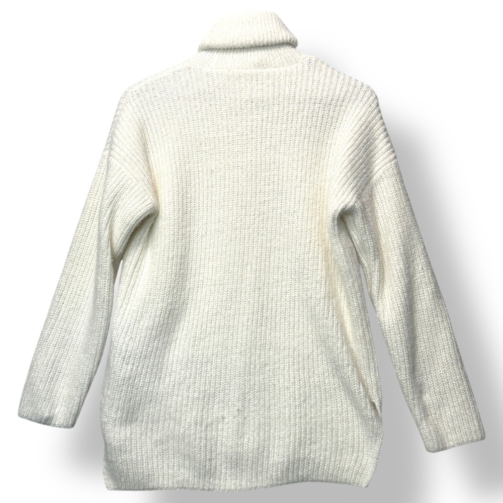 Abercrombie‎ & Fitch Soft A&F Collection Cream Ribbed Knit Turtleneck Sweater XS - Picture 3 of 9